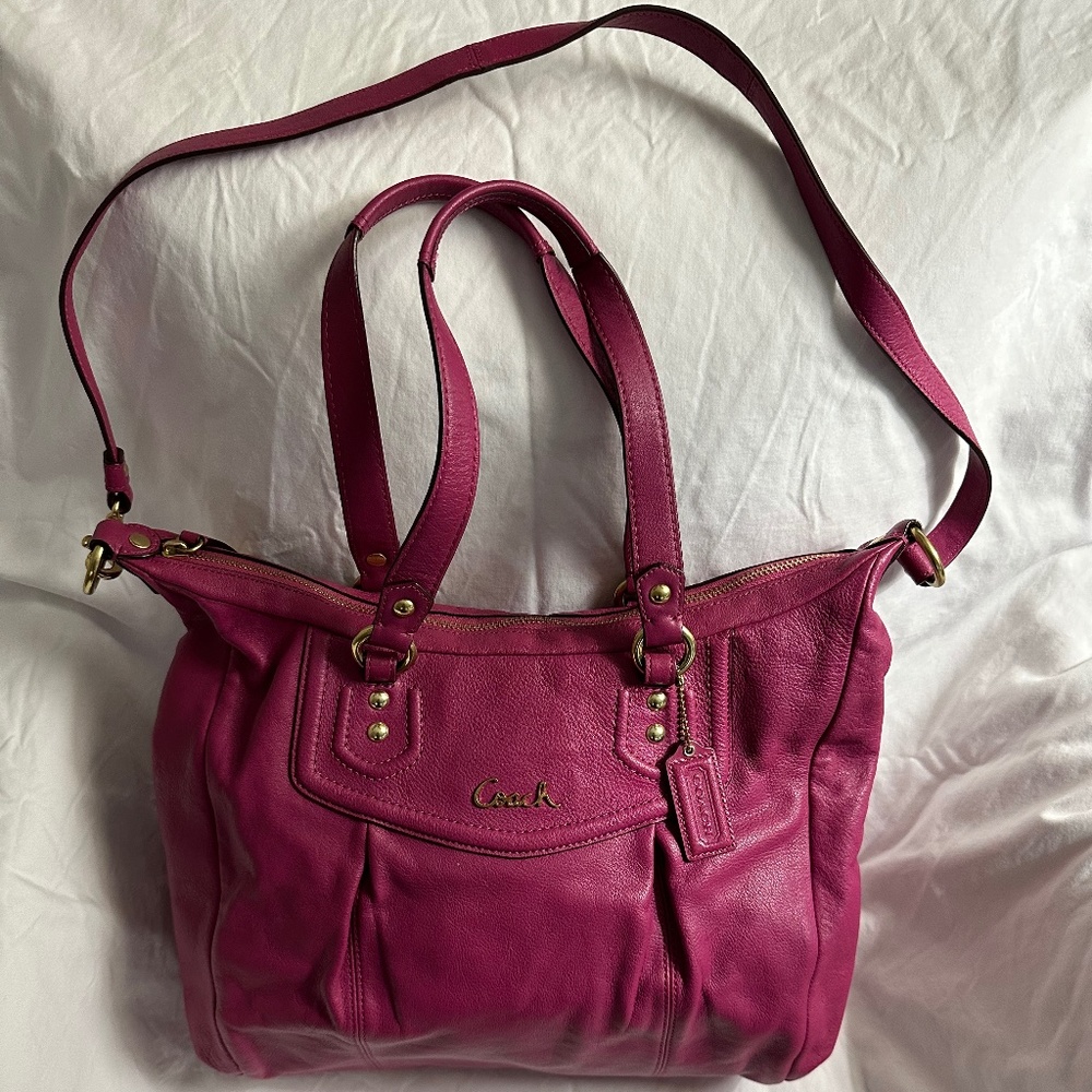 Coach No K1271 - F20104 Ashley Pink Leather Tote Crossbody Purse